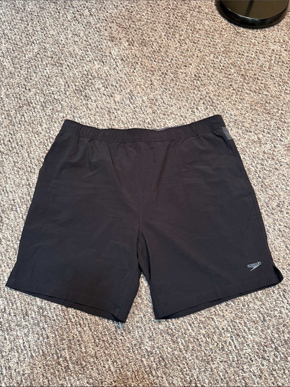 Speedo Men's Black Swim Trunks with Subtle Logo